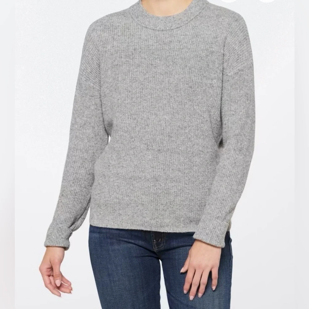Market & Spruce Sienna Ribbed Drop Shoulder Crewneck Sweater- Like New